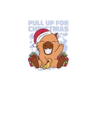 Pull up for christmas Capybara model alb pe tricou