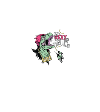 'I''m Rexy and I know it - tricou dinozaur amuzant' model gri pe tricou