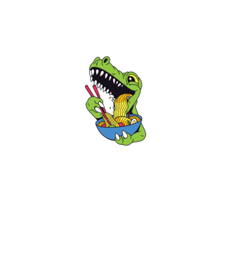 T-rex Ramen model negru pe tricou