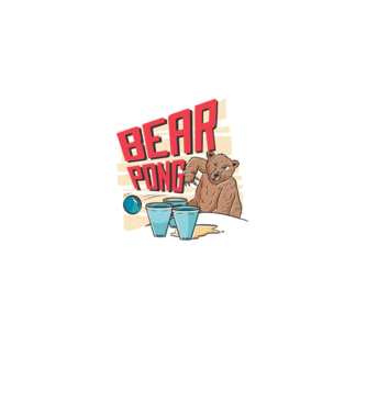 Bear Pong model negru pe tricou