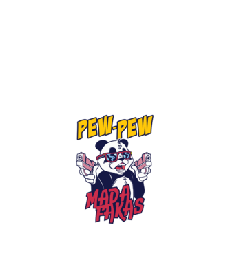Pew Pew Pew Madafakas Panda model nisipiu pe tricou