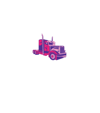 Camion roz model negru pe tricou
