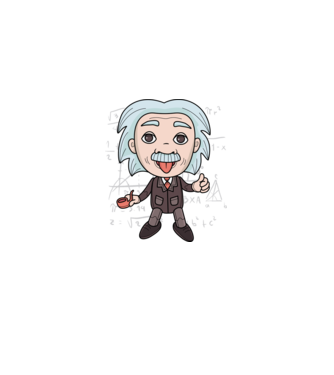 Caricatură Einstein model negru pe tricou