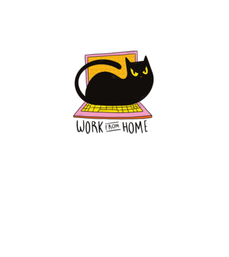 Home offfice cu pisică model verde neon pe tricou