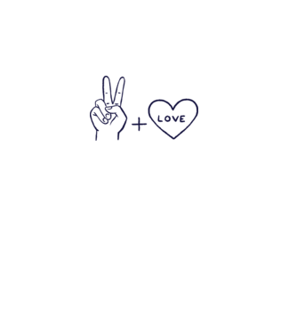 Peace + Love model alb pe tricou