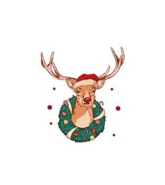 Oh deer, Christmas is here model alb pe tricou
