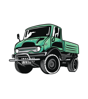 Camion model alb pe tricou
