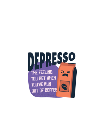 Depresso - Sentimentul când rămâi fără cafea model alb pe tricou
