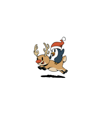pinguin reindeer cristmas model alb pe tricou