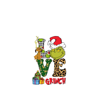 Love Grinch model negru pe tricou