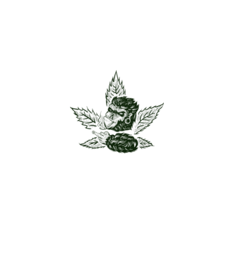 GORILĂ cannabis model alb pe tricou