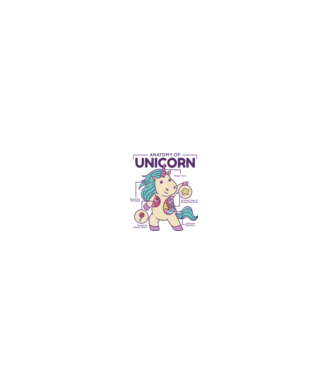 Unicorn Anatomie model gri pe tricou