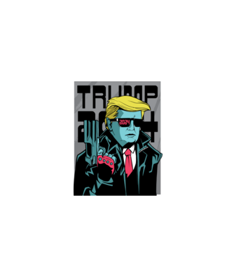Trump Terminator 2024 model negru pe tricou