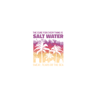 Retro Sunset - Apa sărată este leac pentru orice model negru pe tricou