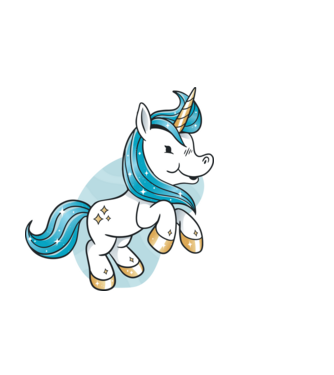 Unicorn drăguț model alb pe tricou