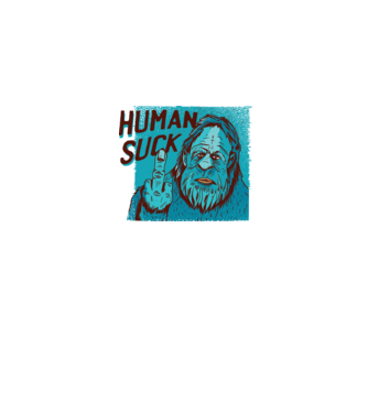Human Suck - Yeti spune tricou amuzant antisocial model alb pe tricou