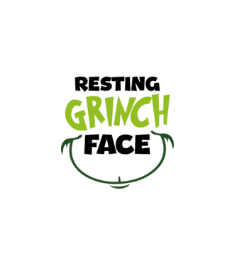 Resting Grinch face model alb pe tricou