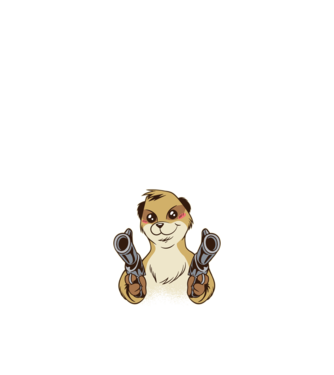 Pew Pew Pew Madafakas Suricată model negru pe tricou