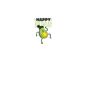 Avocado La mulți ani model alb pe tricou