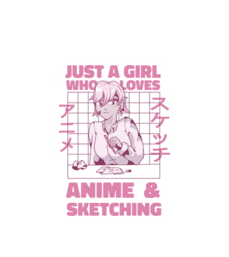 Doar o fată căreia îi place Anime și desenul model alb pe tricou