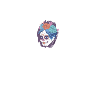 Dia de Los Muertos - Craniu cu flori model negru pe tricou