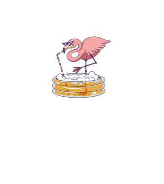 Flamingo cu bere model alb pe tricou