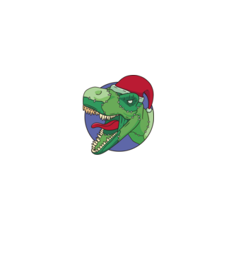 T-rex Santa model alb pe tricou
