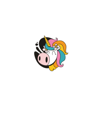 Unicorn drăguț model alb/roșu pe tricou