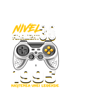 Nivel Finalizat 30 1995 model alb pe tricou