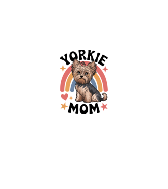 Yorkie Mom Alb model alb/roșu pe tricou