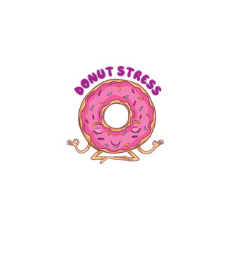 Donut Stress Gogoașă model alb pe tricou