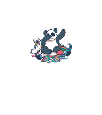 Panda DAB Unicorn model alb pe tricou
