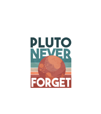 Pluto never forget model negru pe tricou