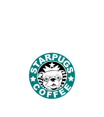 Starpugs Coffee model negru pe tricou