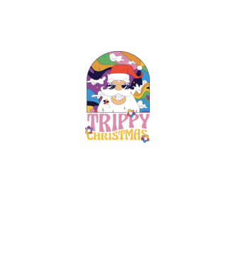 Trippy Christmas model negru pe tricou