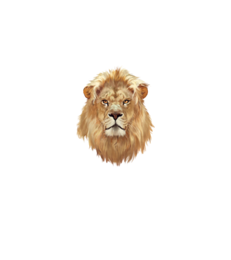 lion head paint model alb pe tricou