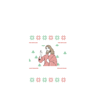 'Go Jesus, It''s Your Birthday Ugly Sweater' model negru pe tricou