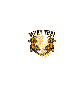 Tigri Muay Thai model alb/roșu pe tricou