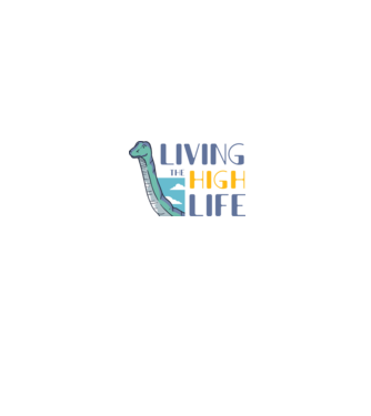 Living the High Life Dinosaur model negru pe tricou