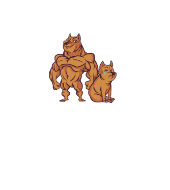 Câine musculos model gri pe tricou