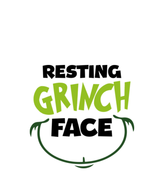 Resting Grinch face model alb pe tricou