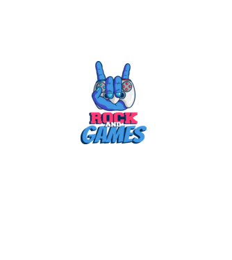 Rock And Games model negru pe tricou