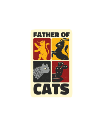 Father of Cats Game of Thrones parodie model alb pe tricou