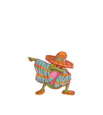 Avocado mexican DAB model negru pe tricou