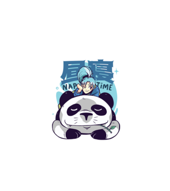 Anime Panda relaxare model alb pe tricou