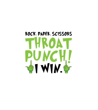 Rock paper scissors - Grinch model alb pe tricou