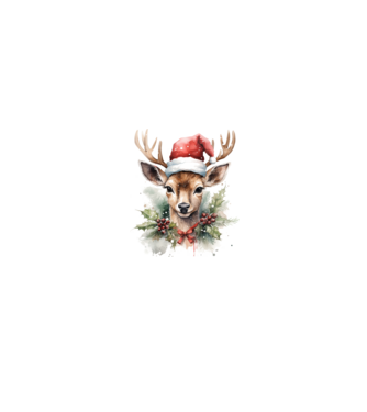 Festive Reindeer model alb/roșu pe tricou