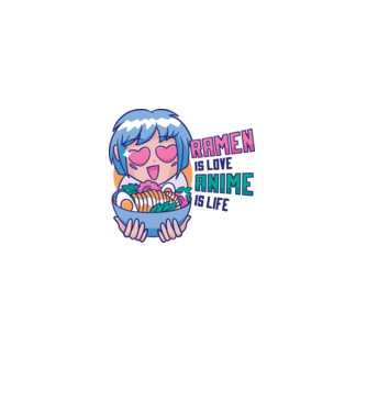 Ramen is Love Anime is Life model alb pe tricou