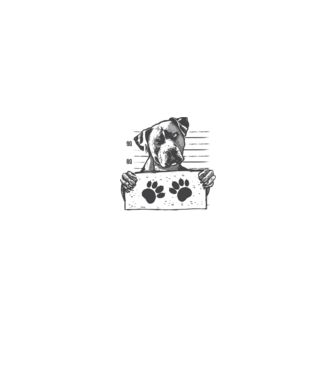 Staffordshire Terrier Închisoare model alb/roșu pe tricou
