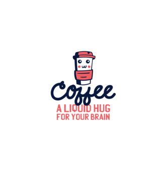 Cafea - o îmbrățișare lichidă pentru creier model albastru deschis pe tricou